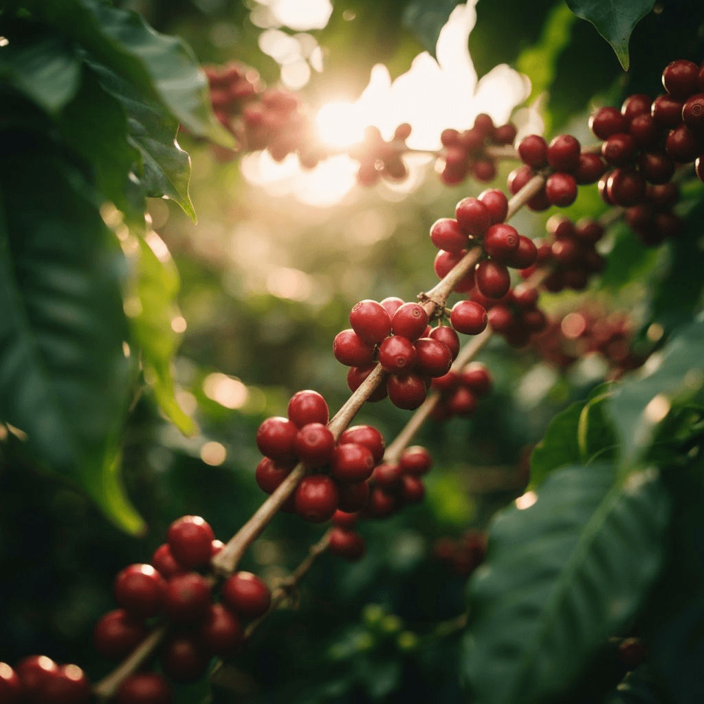 Coffee beans and espresso